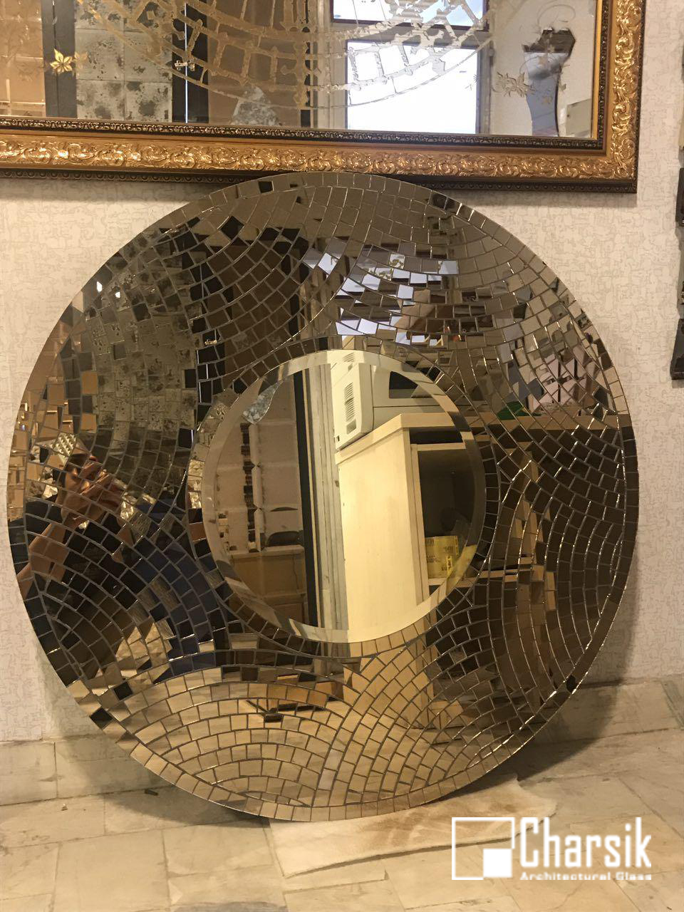 آینه دکوراتیو شامپاینی