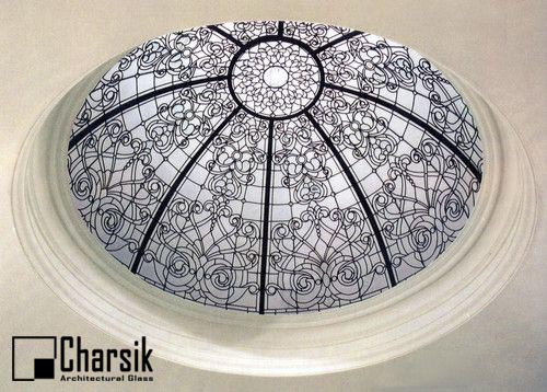 نورگیر سقفی تزئینی شیشه ای