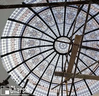 نورگیر سقفی تزئینی گنبد شیشه ای 