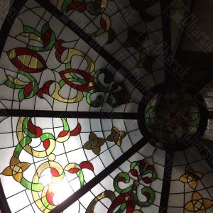 نورگیر سقفی تزئینی چارسیک گنبد شیشه ای استین گلس