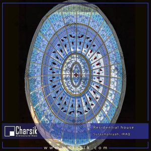 گنبد شیشه ای استین گلاس طرح دار تزئینی دکوراتیو شرکت چارسیک